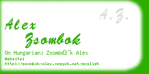 alex zsombok business card